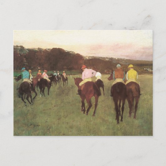 Carte Postale Hippocampe à Longchamp par Edgar Degas (Devant)