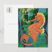 Carte postale Hippocampe de course avec une couron (Devant / Derrière)