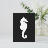 Carte Postale Hippocampe noir et blanc (Debout devant)