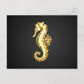 Carte Postale Hippocampe Polygonal Or (Devant)