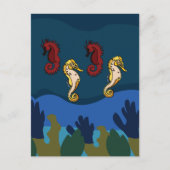 Carte Postale Hippocampe Sous L'Océan Mer Plage (Devant)