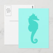 Carte Postale Hippocampe Turquoise 2 (Devant / Derrière)