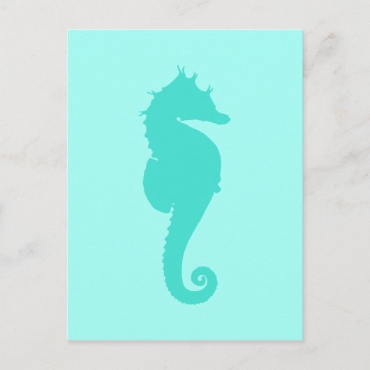 Carte Postale Hippocampe Turquoise 2 (Devant)