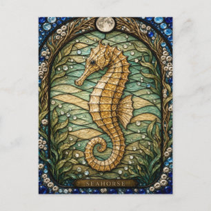 Carte Postale Hippocampe, Verre teinté d'orbite d'herbier marin