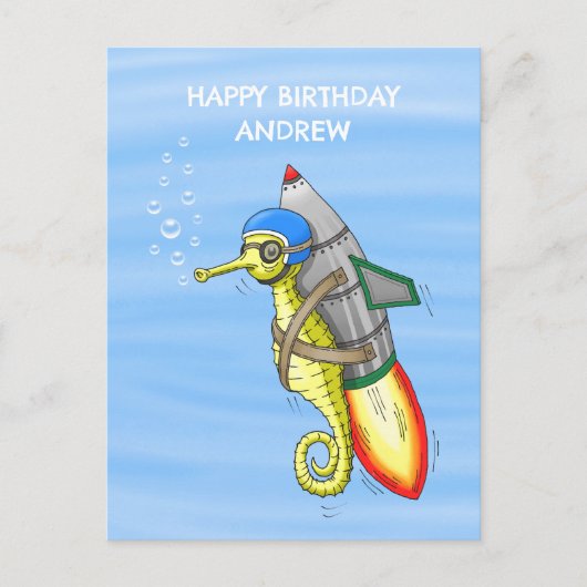 Carte Postale Hippocampe Yellow Rocket (Devant)