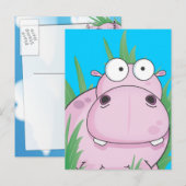 Carte Postale Hippopotame (Devant / Derrière)