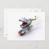 Carte Postale Hippopotame (Devant / Derrière)