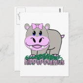 Carte Postale Hippopotame (Devant / Derrière)