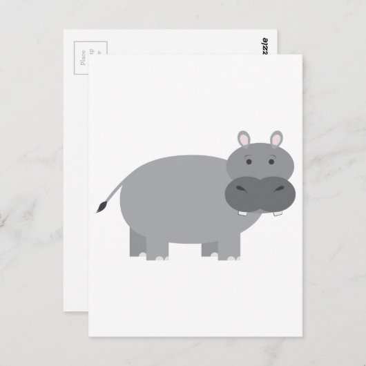Carte Postale Hippopotame (Devant / Derrière)