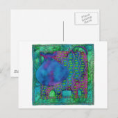 Carte Postale Hippopotame à motifs (Devant / Derrière)