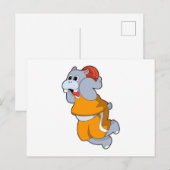 Carte Postale Hippopotame au basket-ball (Devant / Derrière)