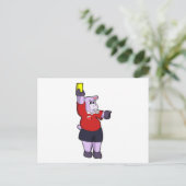 Carte Postale Hippopotame au football comme arbitre (Debout devant)