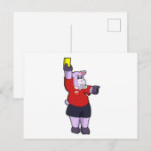 Carte Postale Hippopotame au football comme arbitre (Devant / Derrière)