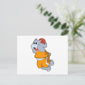 Carte Postale Hippopotame au sport de basket-ball (Debout devant)