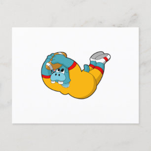 Carte Postale Hippopotame au sport de football