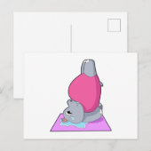 Carte Postale Hippopotame au yoga fitness (Devant / Derrière)