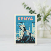 Carte Postale Hippopotame du Kenya (Debout devant)