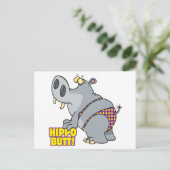 Carte Postale hippopotame hippo babt bikini (Debout devant)