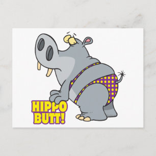 Carte Postale hippopotame hippo babt bikini