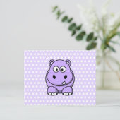 Carte Postale Hippopotame Lavande Mignon (Debout devant)