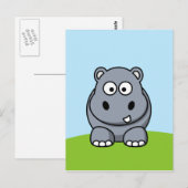 Carte Postale Hippopotame mignon (Devant / Derrière)