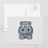 Carte Postale Hippopotame mignon (Devant / Derrière)