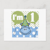 Carte Postale Hippopotamus 1er Anniversaire Tshirts et cadeaux (Devant)