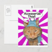 Carte Postale Hippy Kitty Accessorez Ceci! ! (Devant / Derrière)