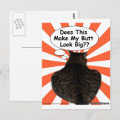 Carte Postale Hippy Kitty Does This Make My Butt Look Big?? (Devant / Derrière)