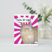 Carte Postale Hippy Kitty Turn It Up!! (Debout devant)