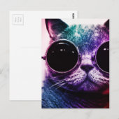 Carte Postale Hipster Cat Pop Art (Devant / Derrière)