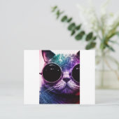 Carte Postale Hipster Cat Pop Art (Debout devant)