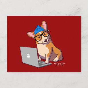 Carte Postale Hipster Corgi 2
