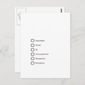 Carte Postale Hipster créatif (Devant / Derrière)