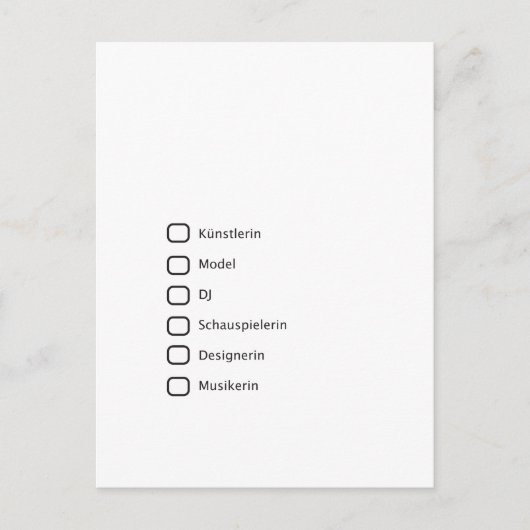 Carte Postale Hipster créatif (Devant)