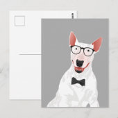 Carte postale Hipster English Bull Terrier Dog (Devant / Derrière)