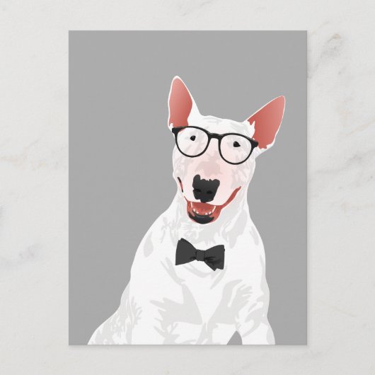 Carte postale Hipster English Bull Terrier Dog (Devant)