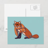 Carte Postale Hipster Fox (sans texte) (Devant / Derrière)