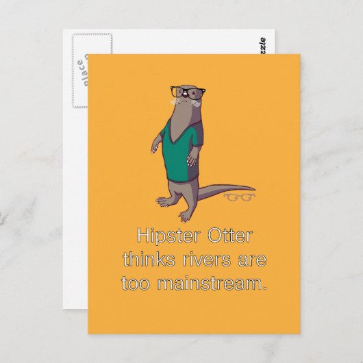 Carte postale Hipster Otter (Devant / Derrière)