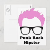 Carte Postale Hipster Punk Rock (Devant / Derrière)