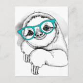 Carte Postale Hipster Sloth (Devant)