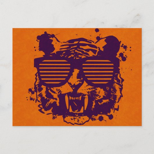 Carte Postale Hipster Tiger (Devant)