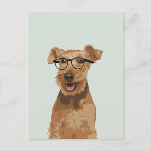Carte postale Hipster Welsh Terrier pour Amoureux (Devant)