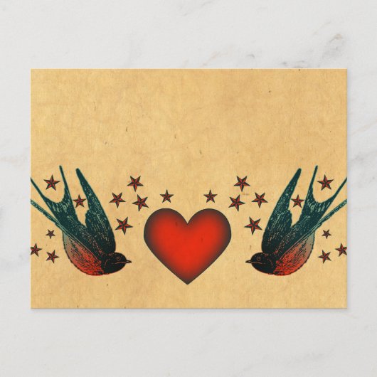 Carte Postale hirondelles et étoiles (Devant)