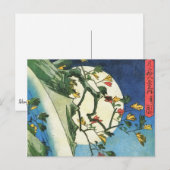 Carte Postale Hiroshige Clair de lune sur une cascade Art japona (Devant / Derrière)