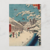 Carte Postale Hiroshige hiver paysage Japon pays (Devant)