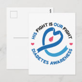 Carte Postale His Fight Is Our Fight – Diabetes Awareness (Devant / Derrière)