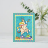 CARTE POSTALE HISS N' FITZ CHAT EN TENUE D'ANNIVERSAIRE, GÂTEAU  (Debout devant)