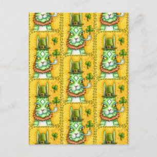 CARTE POSTALE HISS N'FITZ LEPRECHAUN, ST. CHAT AMUSANT DE LA JOU