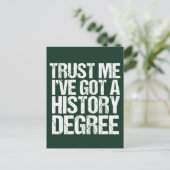 Carte Postale Histoire amusante Diplôme Citation Historien (Debout devant)